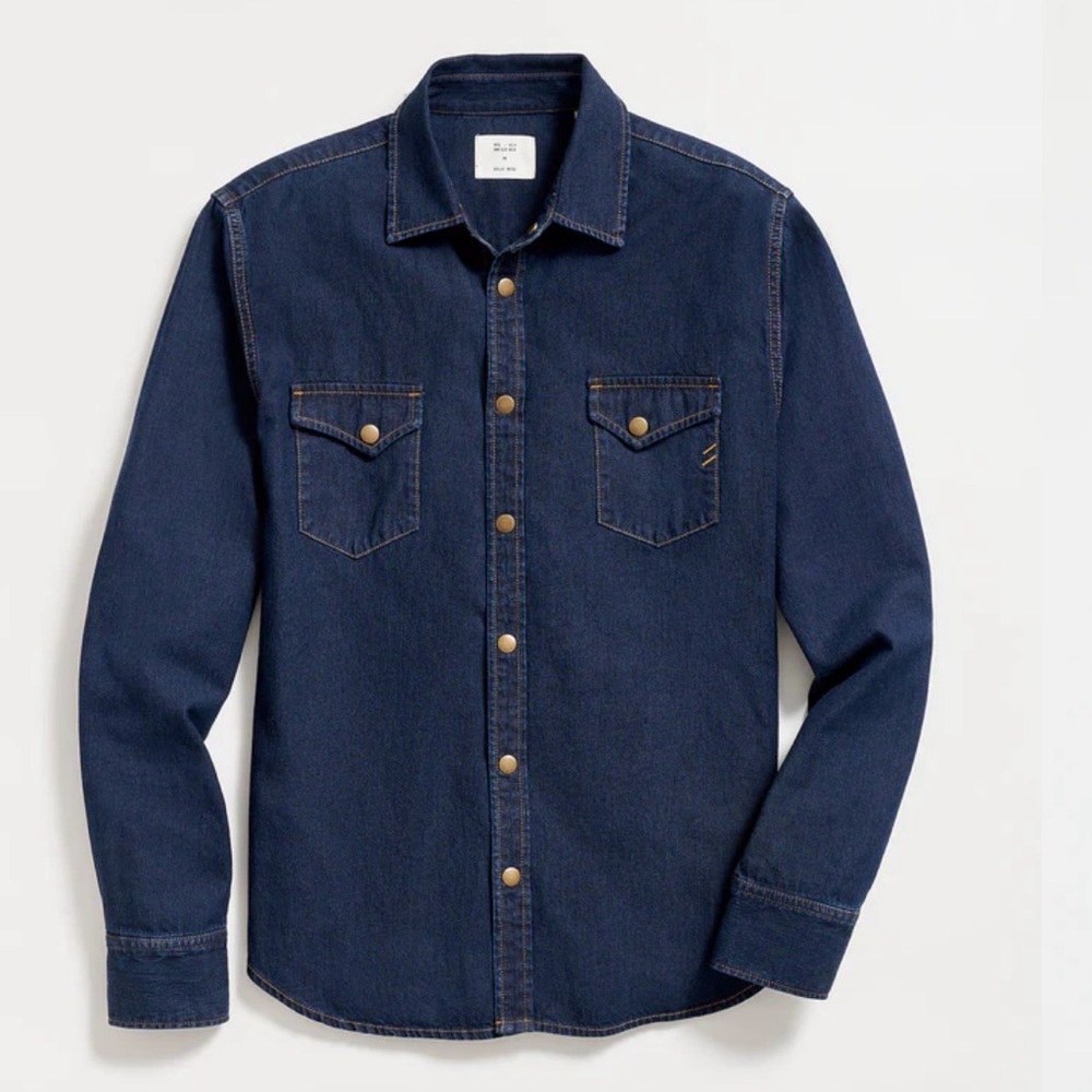 Billy Reid Dark Blue Denim Shirt Button Up handmade